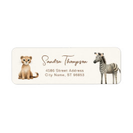 Dieren Zebra Lion Safari Retouradres Etiket