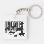 Dieren zijn geen producten met landcode Vegan Sleutelhanger (Achterkant)