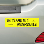 Dieren zijn geen wegwerpsticker bumpersticker (Op auto)