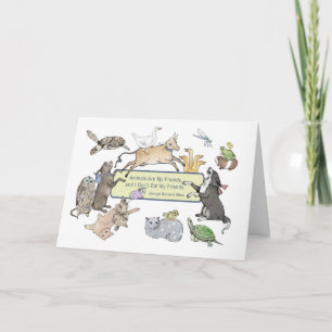 Dieren zijn mijn vrienden gevouwen Wenskaart Kaart