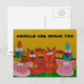 " dieren zijn ook menselijk " - briefkaart (Voorkant / Achterkant)