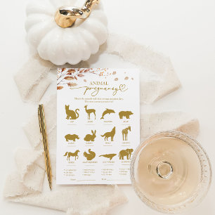 Dieren Zwangerschap Valentijd Baby Shower Spel Kaart