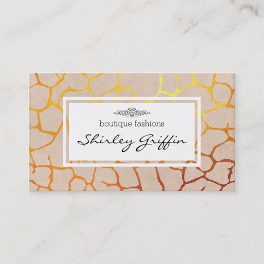 Dierenafdrukken (Gold) | Beige Visitekaartje (Voorkant)
