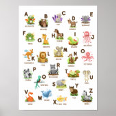 Dierenalfabet ABC Classroom Educatief Poster (Voorkant)