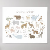 Dierenalfabet ABC Kinder Room Decor Poster (Voorkant)