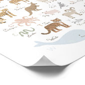 Dierenalfabet ABC Kinder Room Decor Poster (Hoek)