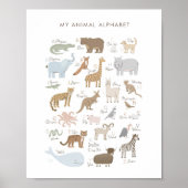 Dierenalfabet ABC Kinder Room Decor Poster (Voorkant)