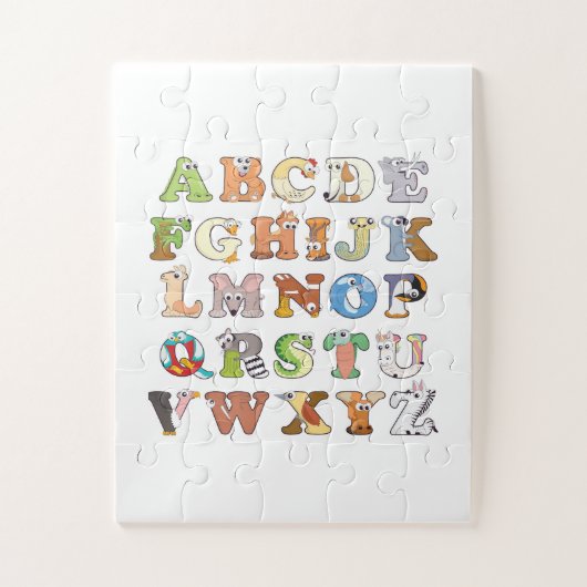 Dierenalfabet Letters ABCs Learning Legpuzzel (Verticaal)