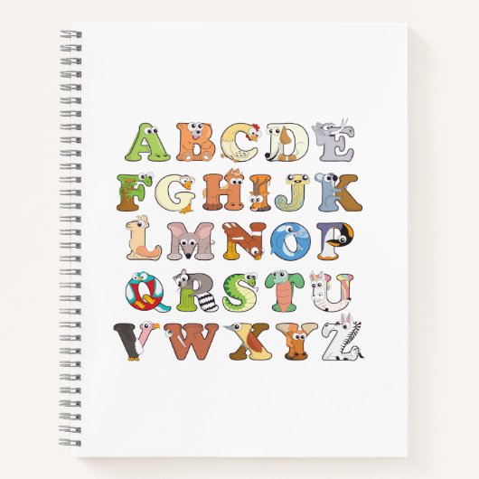 Dierenalfabet Letters ABCs Learning Notitieboek (Voorkant)