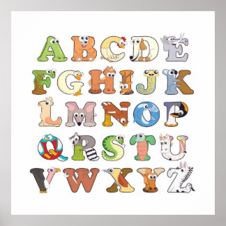 Dierenalfabet Letters ABCs Learning Poster