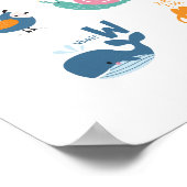 Dierenalfabet met Doodles Poster (Hoek)