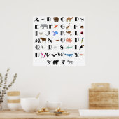 Dierenalfabet Poster. Poster (Keuken)
