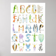 Dierenalfabetposter - 33 x 48 cm