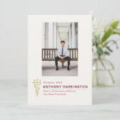 Dierenarts Afstuderen Maroon aankondiging (Staand voorkant)