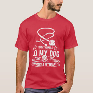 Dierenarts Assistent Hond retro familie T-shirt