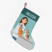 Dierenarts Dierenarts Aangepaste naam Kleine Kerstsok (Voorkant (Hangend))