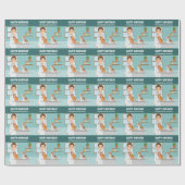 Dierenarts Dierenarts Man Custom Birthday Cadeaupapier (Vlak)