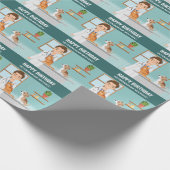 Dierenarts Dierenarts Man Custom Birthday Cadeaupapier (Hoek)