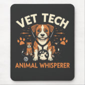 Dierenarts Dierenfluisteraar Schattigee Puppy Stet Muismat (Voorkant)