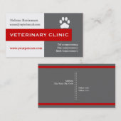 Dierenarts/dierenkliniek, pootrood in het oog spri visitekaartje (Voorkant / Achterkant)