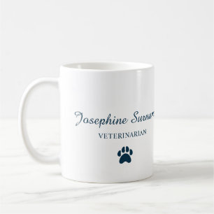 Dierenarts Dokter Dier Houdend Puppy Aangepaste Na Koffiemok