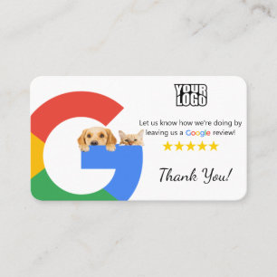 Dierenarts Google Review Sjabloon met QR-code Visitekaartje