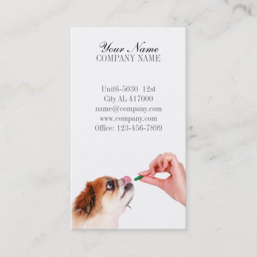 dierenarts kattekattenhuisdierenverzorger visitekaartje (Voorkant)