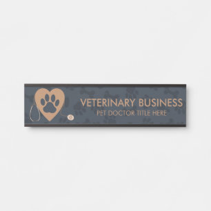 Dierenarts Marine Honden Hart Stethoscoop Huisdier Deurbordje