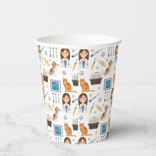 Dierenarts Medisch dierenarts DVM patroon Papieren Bekers (Rechts)