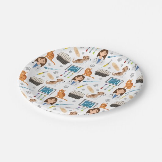 Dierenarts Medisch dierenarts DVM patroon Papieren Bordje (Gekanteld)