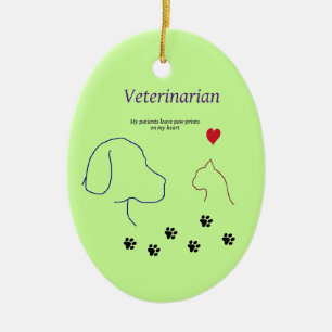 Dierenarts-Paw drukt op mijn hart Keramisch Ornament