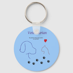 Dierenarts-Paw drukt op mijn hart Sleutelhanger