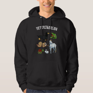 Dierenarts Vet Cute Hond Luiaard Konijn Paard Vis Hoodie