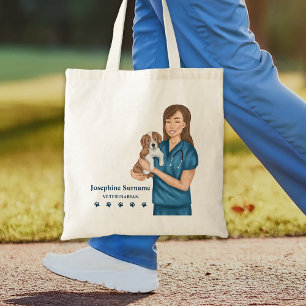 Dierenarts Vrouw En Puppy DVM Tote Bag