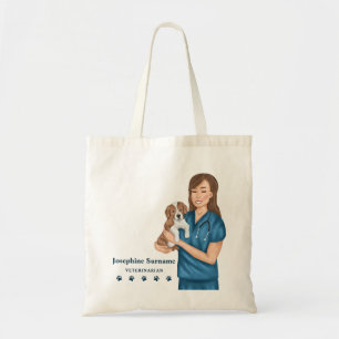 Dierenarts Vrouw En Puppy DVM Tote Bag