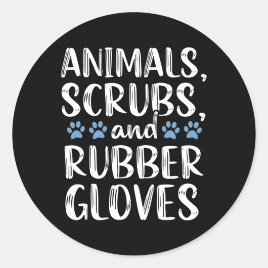 Dierenartsassistent Vet Tech Animal Ronde Sticker (Voorkant)