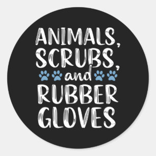 Dierenartsassistent Vet Tech Animal Ronde Sticker