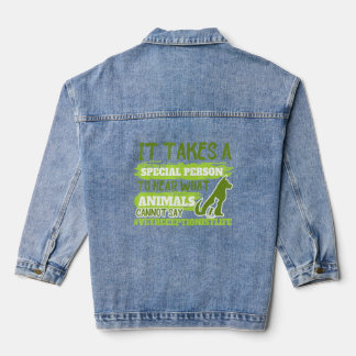 Dierenartsen van dierenartsen horen wat dieren nie denim jacket