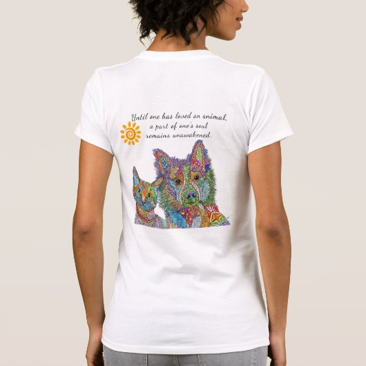 Dierenasiel Hond en Kat Adopteren Niet Winkelen T-shirt (Achterkant)