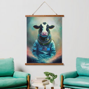 Dierenastronaut Ruimtewandeling, universum, ruimte Hangend Wandkleed