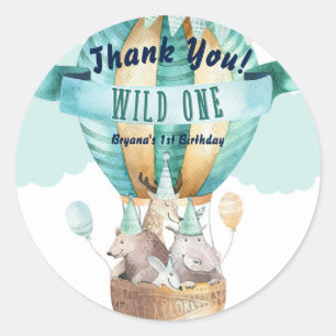 Dierenavontuur Waterverf Boho WILD EEN 1 1e Ronde Sticker
