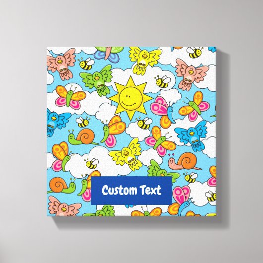 Dierenbaby's Achtergrond Canvas Afdruk (Voorkant)