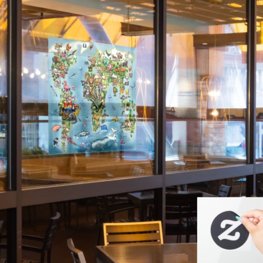 Dierenbedding Raamsticker (Restaurant Raam)