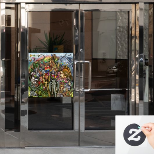 Dierenbedding Raamsticker (Kantoordeur)