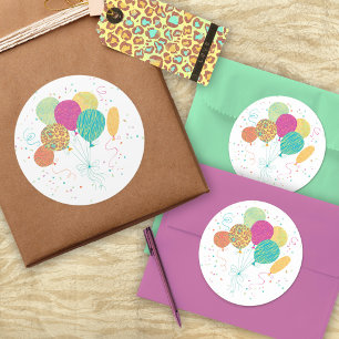 Dierenbeschermers van de Birthday-ballonnen Ronde Sticker
