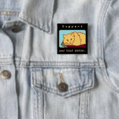 Dierenbescherming ondersteunt Oranje katten Button (In situ)