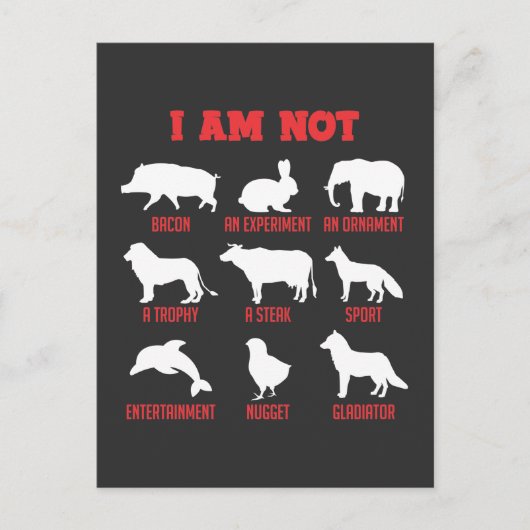 Dierenbescherming Vegan Statement Animals Welfare Briefkaart (Voorkant)