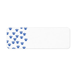 Dierenbeschermpringspatroon. Blauw en wit. Etiket