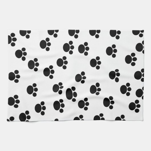 Dierenbeschermpringspatroon. Zwart-wit. Theedoek (Horizontaal)
