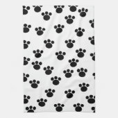 Dierenbeschermpringspatroon. Zwart-wit. Theedoek (Verticaal)